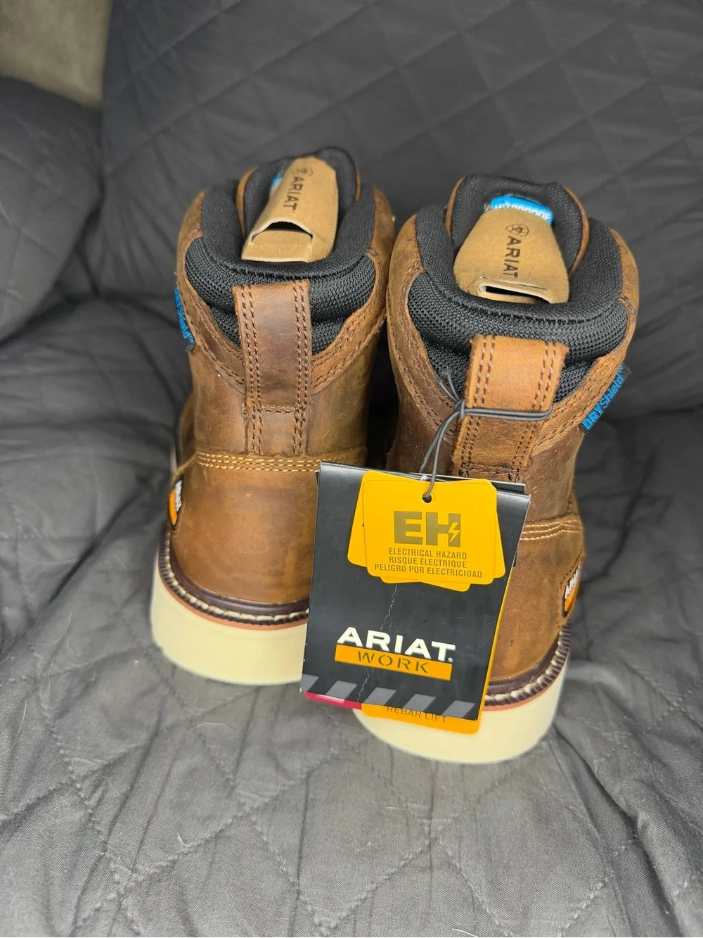 Ariat Brown Leather Waterproof Men's Work Boots